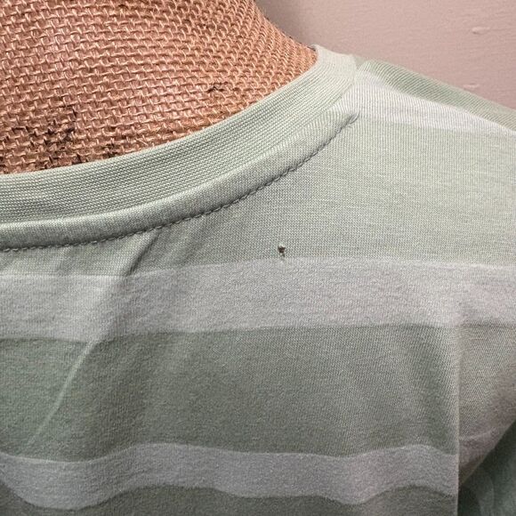 ASOS Oversized T-Shirt Dress Two Tone Pastel Green Striped Spring US Size 6 - Picture 2 of 5